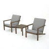 Noble House Leah Outdoor 3pc Dining Set In Grey