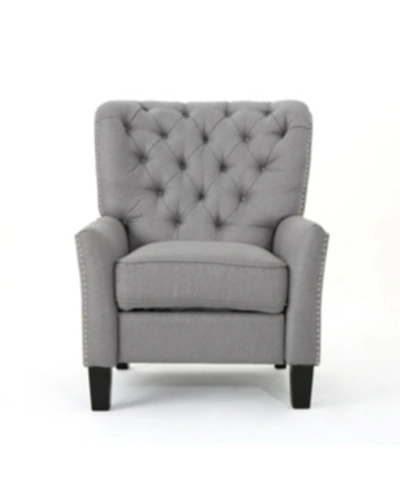 Noble House Cerelia Recliner In Light Grey