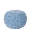 Noble House Hershel Pouf In Teal
