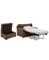 Furniture Radley 54" Fabric Chair Bed & 36" Storage Ottoman, Created For Macy's In Heavenly Cafe Brown