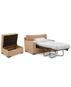 Furniture Radley 54" Fabric Chair Bed & 36" Storage Ottoman, Created For Macy's In Heavenly Caramel Tan
