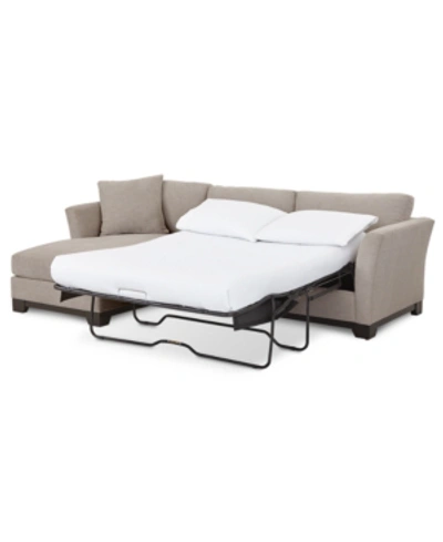 Furniture Elliot Ii 107" Fabric 2-pc. Chaise Sleeper Sectional Sofa, Created For Macy's In Merit Dove Beige