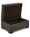 Furniture Radley 36" Fabric Chair Bed Storage Ottoman, Created For Macy's In Heavenly Mocha Grey