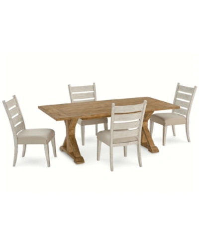 Furniture Trisha Yearwood Coming Home Dining , 5-pc. Set (table & 4 Side Chairs) In Mixed Chalk/wheat