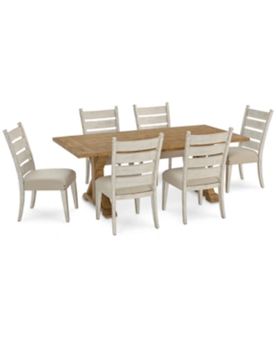 Furniture Trisha Yearwood Coming Home Dining , 7-pc. Set (table & 6 Side Chairs) In Mixed Chalk/wheat