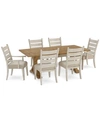 FURNITURE TRISHA YEARWOOD COMING HOME DINING FURNITURE, 7-PC. SET (TABLE, 4 SIDE CHAIRS & 2 ARM CHAIRS)