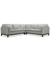 Furniture Closeout! Virton 3-pc. Leather "l" Sectional Sofa, Created For Macy's In Dove Grey