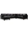 FURNITURE VIRTON 136" 4-PC. LEATHER CHAISE SECTIONAL SOFA, CREATED FOR MACY'S