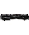 Furniture Closeout! Virton 136" 4-pc. Leather Chaise Sectional Sofa, Created For Macy's In Ranch Brown