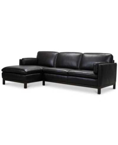 Furniture Virton 2-pc. Leather Chaise Sectional Sofa, Created For Macy's In Ranch Brown