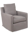 Furniture Brenalee Fabric Swivel Glider Slipcover In Peyton Slate Grey