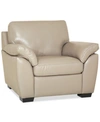 Furniture Lothan 41" Leather Chair, Created For Macy's In Valencia Lace Beige