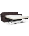 Furniture Lothan 87" Leather Queen Sleeper, Created For Macy's In Valencia Cafe Brown