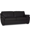 Furniture Lothan 79" Leather Apartment Sofa With 2 Cushions, Created For Macy's In Valencia Ink Black