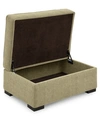 Furniture Radley 36" Fabric Chair Bed Storage Ottoman, Created For Macy's In Heavenly Apple Green