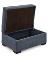Furniture Radley 36" Fabric Chair Bed Storage Ottoman, Created For Macy's In Heavenly Naval Blue