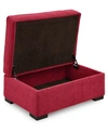 Furniture Radley 36" Fabric Chair Bed Storage Ottoman, Created For Macy's In Heavenly Mulberry Red