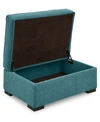 Furniture Radley 36" Fabric Chair Bed Storage Ottoman, Created For Macy's In Heavenly Saphire Blue
