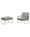 FURNITURE CLOSEOUT! MATTLEY 28" FABRIC STEEL FRAME CHAIR AND 26" STEEL FRAME OTTOMAN SET, CREATED FOR MACY'S