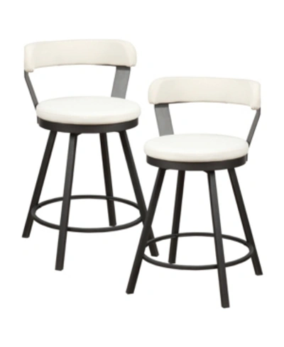 Furniture Cabezon Counter Height Swivel Stool (set Of 2) In White