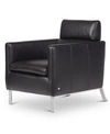 Furniture Closeout! Darrium 27" Leather Club Chair, Created For Macy's In Black