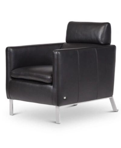 Furniture Darrium 27" Leather Club Chair, Created For Macy's In Black