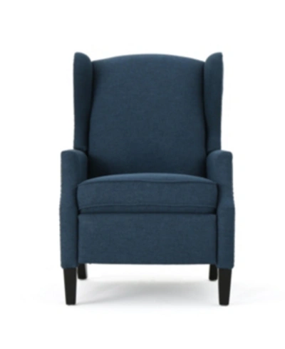 Noble House Wescott Recliner In Dark Blue