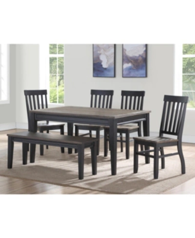 Steve Silver Raven Noir 6-pc. Dining Set, (dining Table, 4 Side Chairs & Bench)