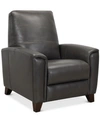 Furniture Brayna 35" Classic Leather Pushback Recliner, Created For Macy's In Classico Pewter Charcoal