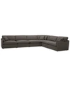 Furniture Closeout! Joud 6-pc. Fabric "l" Shaped Modular Sofa, Created For Macy's In Smoke Charcoal