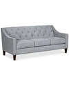 Furniture Closeout! Chloe Ii 76" Fabric Tufted Slope Arm Sofa In Pewter