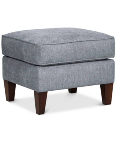 Furniture Closeout! Chloe Ii 24" Fabric Foot Stool In Pewter