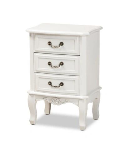 Furniture Gabrielle Victorian 3 Drawers Nightstand In White