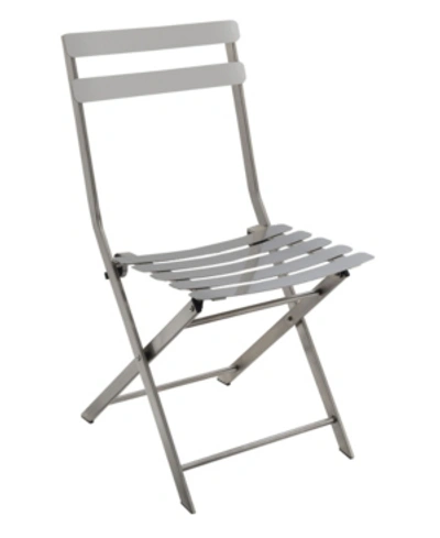 Furniture Of America Closeout Mina Stainless Steel Folding Chair (set Of 2) In Gun Metal