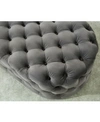 Furniture Of America Pendleton I Flannelette Tufted Round Ottoman In Gray