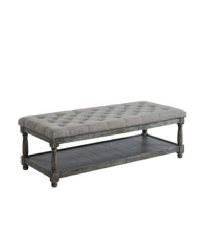 Furniture Of America Loretta Padded Bench In Gray