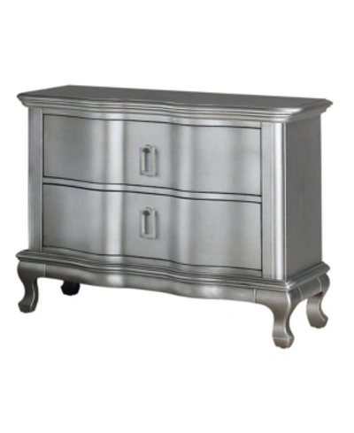 Furniture Of America Stellina 2-drawer Nightstand In Silver-tone