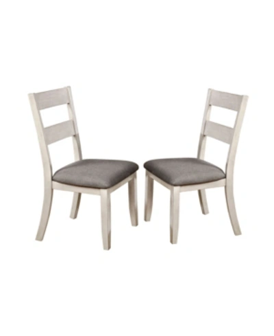 Furniture Of America Pierremont Slat Back Side Chair- Set Of 2 In White