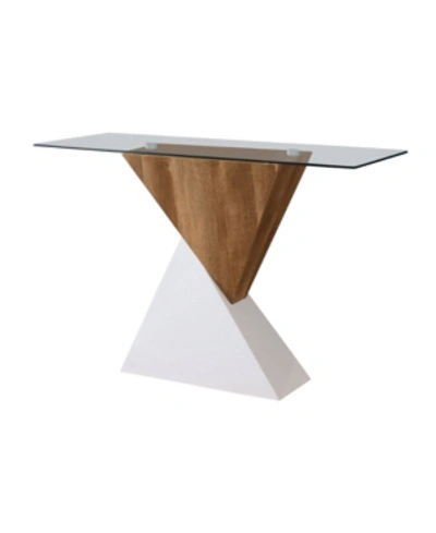 Furniture Of America Kander Pedestal Base Sofa Table In White