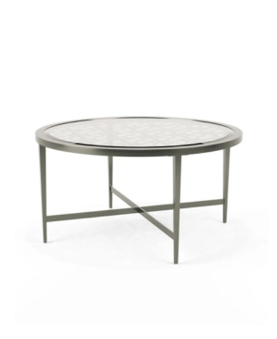 Furniture Of America Porcelain Steel Frame Coffee Table In Silver