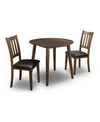 Furniture Of America Hedgecrow Round 3-piece Dining Table Set In Brown