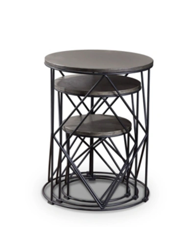 Furniture Of America Melmar Round 3-piece Nesting Table Set In Black