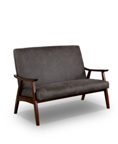 Furniture Of America Lometa Upholstered Loveseat In Dark Gray