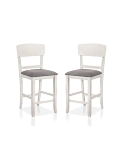 Furniture Of America Summerland 2 Piece Counter Height Chair Set In White