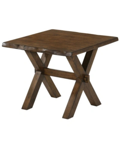Furniture Of America Coupla Trestle End Table In Brown