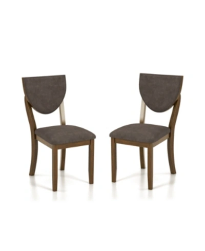 Furniture Of America Raven Side Chairs (set Of 2) In Dark Brown