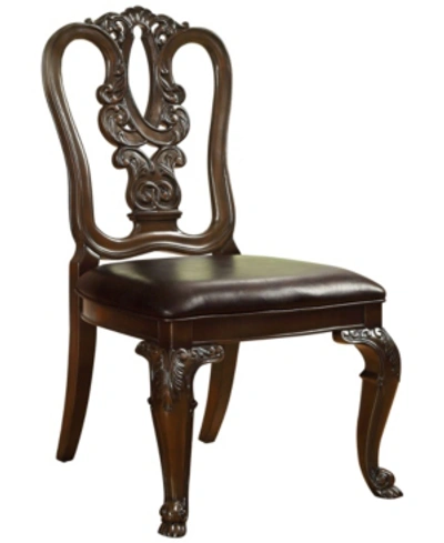 Furniture Of America Ramsaran Carved Dining Chair (set Of 2) In Brown