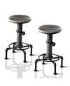 Furniture Zina Antique Black Counter Stool (set Of 2) In Black