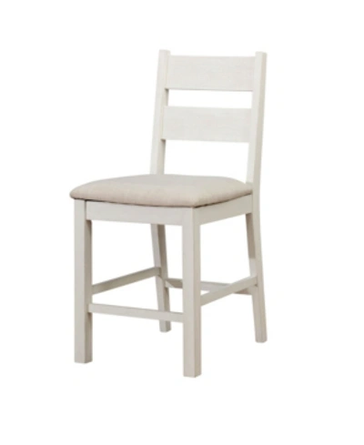 Furniture Of America Gwen Weathered White Pub Chair (set Of 2) In Beige