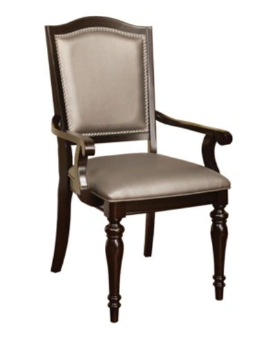 Furniture Of America Raab Dark Walnut Armchair (set Of 2) In Dark Brown